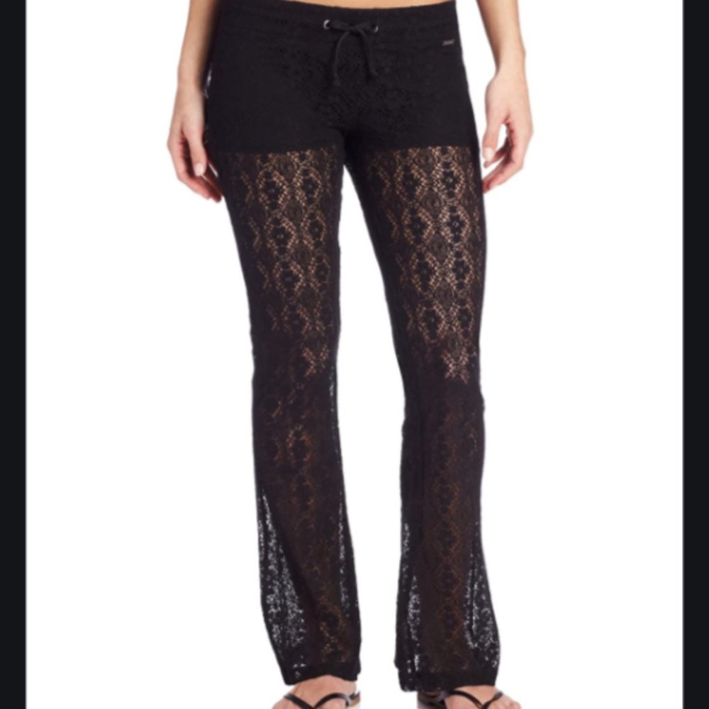 VOLCOM Night Sky Crochet Lace Black Beach Pant